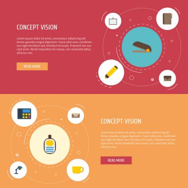 Düz simgeler mektup, telefon, bavul ve diğer vektör öğeleri. Çalışma alanı düz simgeler simge kümesi de içerir çağrı, zarf, Portföy nesneleri.