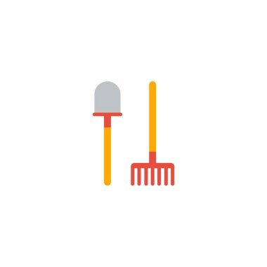 Düz simgesi kürek öğesi. Düz simge vektör çizim üzerinde izole temiz arka plan komisyon. Kürek, Komisyon ve sembolleri aracı olarak kullanılabilir.