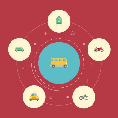 Düz simgeler motosiklet, Bisiklet, taşıma ve diğer vektör öğeleri. Ayrıca motosiklet, Bisiklet, otobüs nesneleri içeren küme otomatik düz simgeleri simgeleri.