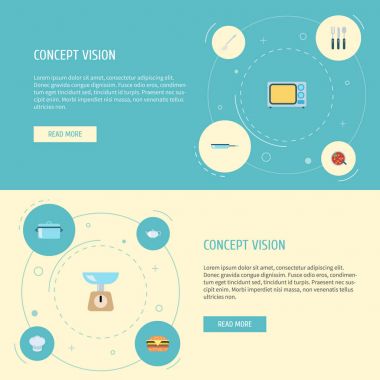 Düz simgeler mutfak ölçümü, et suyu, gümüş ve diğer vektör öğeleri. Düz simgeleri simgeleri pişirme seti de güveç, ölçüm, Pan nesneleri içerir.