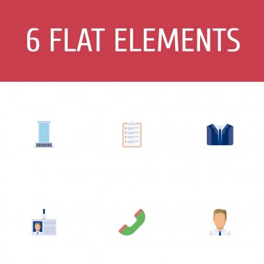 Düz simgeler kostüm, telefon, çalışan ve diğer vektör öğeleri. Ticaret düz simgeler simge kümesi de zamanlama, Office, kostüm nesneleri içerir.