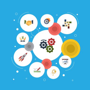 Düz simgeler roket, tasarım, destek ve diğer vektör öğeleri. Fikir düz simgeler simge kümesi de iş akışı, tasarım, çalışma nesneleri içerir.