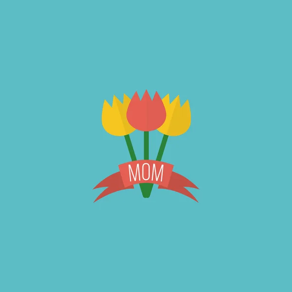 Icono plano Flower Element. Ilustración vectorial de tulipanes de iconos planos aislados sobre fondo limpio. Puede ser utilizado como ramo, flor y tulipanes Símbolos . — Vector de stock