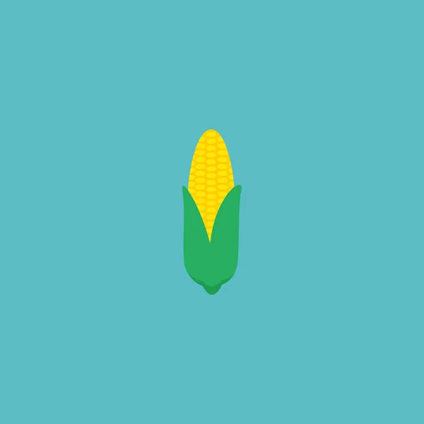 Flat Icon Corn Element. Ilustración vectorial del icono plano de maíz aislado sobre fondo limpio. Se puede utilizar como símbolos de cereales, maíz y maíz . — Archivo Imágenes Vectoriales