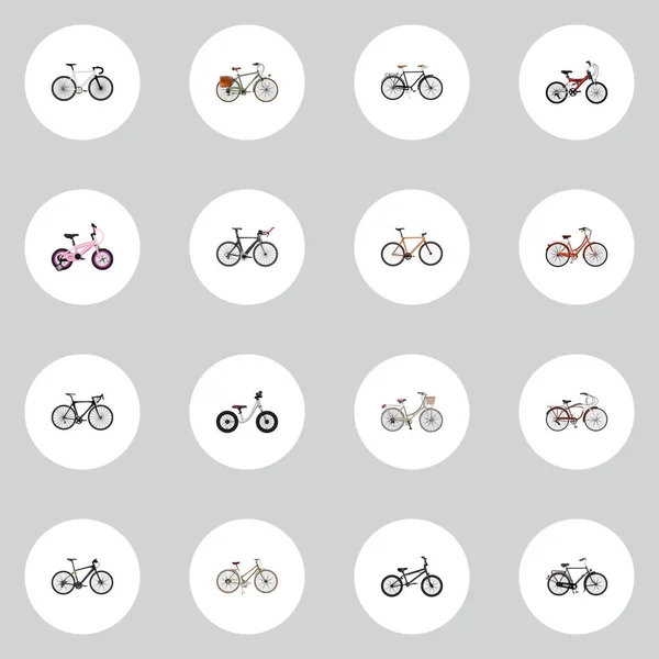 Vehículo de entrenamiento realista, moda, ciclismo extremo y otros elementos vectoriales. Conjunto de símbolos realistas también incluye carretera, bicicleta, objetos holandeses . — Vector de stock