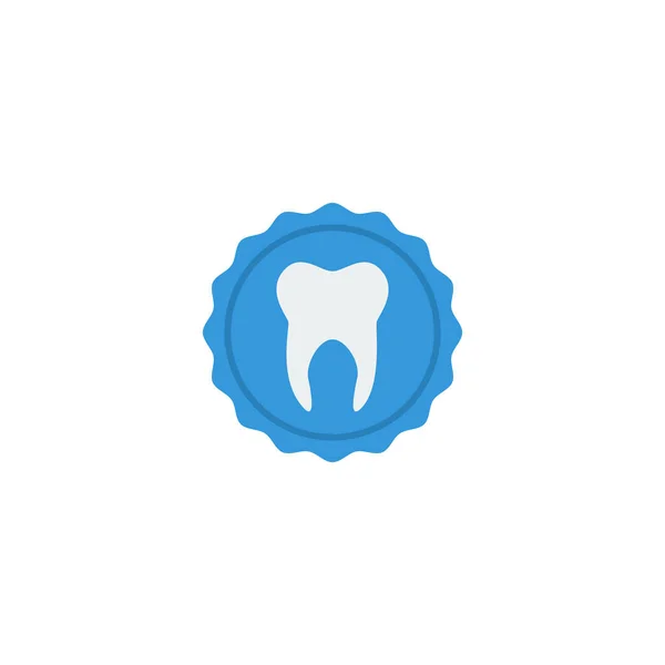 Elemento de carimbo de ícone plano. Ilustração vetorial do selo de dente de ícone plano isolado no fundo limpo. Pode ser usado como símbolos de dente, selo e carimbo . —  Vetores de Stock