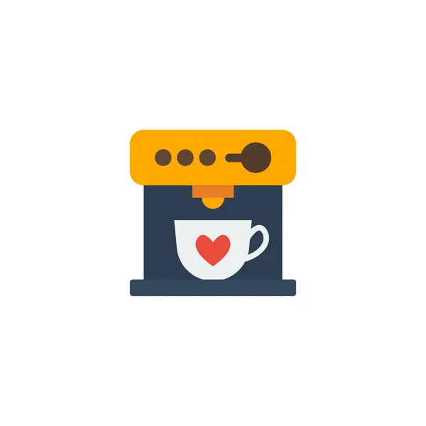 Flache Symbol Espressomaschine Element. Vektorillustration der flachen Ikone Kaffeemaschine isoliert auf sauberem Hintergrund. kann als Kaffeemaschine, Espresso und Spender verwendet werden. — Stockvektor