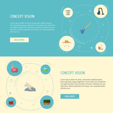 Düz simgeler Besom, havlu, halı vakumlama ve diğer vektör öğeleri. Hijyen düz simgeler simge kümesi de Ütü, sünger, Besom nesneleri içerir.