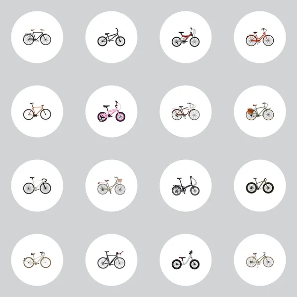 Realistiska arbetande, jämvikt, extrem cykling och andra Vector-element. Uppsättning cykel realistiska symboler ingår även cykel, Bmx, brevbäraren objekt. — Stock vektor