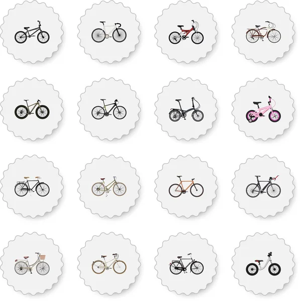 Vecchio realistico, Bmx, Velocità stradale e altri elementi vettoriali. Set di simboli realistici Include anche Equilibrio, Vecchio, Oggetti per bici . — Vettoriale Stock