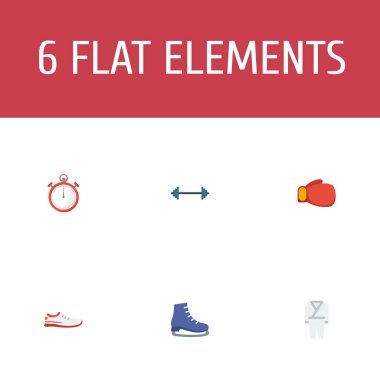 Düz simgeler Ireland, üniforma, boks ve diğer vektör öğeleri. Fitness düz simgeler simge kümesi de Kimono, spor ayakkabıları, paten nesneleri içerir.