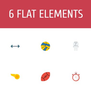Düz simgeler Blower, Kettlebells, Amerikan futbolu ve diğer vektör öğeleri. Etkinlik düz simgeler simge kümesi de içerir Rugby, Karate, kronometre nesneleri.