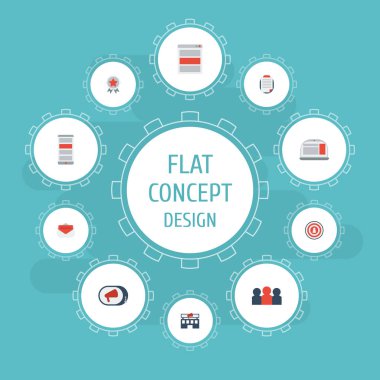 Düz simgeler seyirci, televizyon, Bina ve diğer vektör öğeleri. Düz simgeleri simgeleri reklam da reklam ajansı, insanlar, e-posta nesneleri içerir.