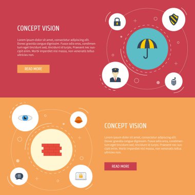 Düz simgeler güvenli, tuğla duvar, polis ve diğer vektör öğeleri. Güvenliği de düz simgeleri simgeleri içerir güneşli ayarla, polis, telefon nesneleri.