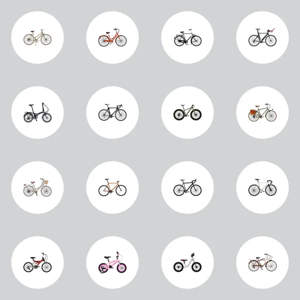 Realistic Bmx, Road Velocity, For Girl And Other Vector Elements. Set Of Bike Realistic Symbols Also Includes Old, Woman, Folding Objects. — Stock Vector