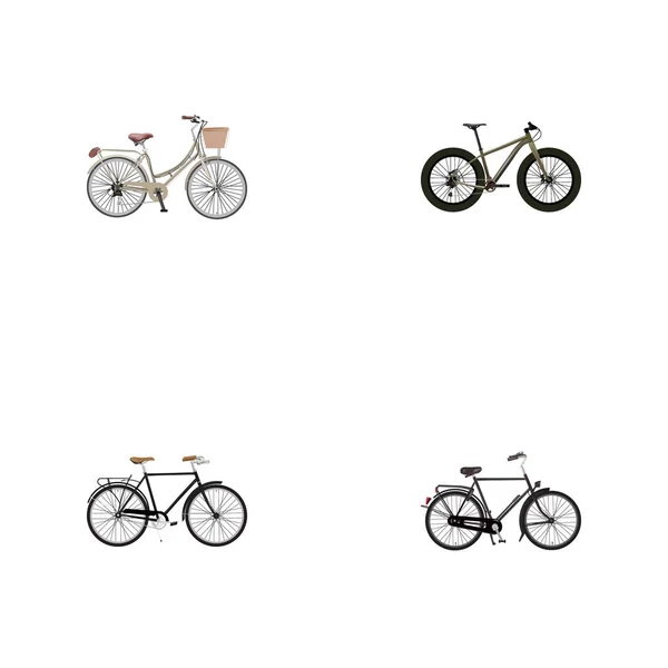 Realistic Training Vehicle, Brand, Fashionable Vector Elements. В комплект также входят Bmx, голландские, стильные предметы . — стоковый вектор