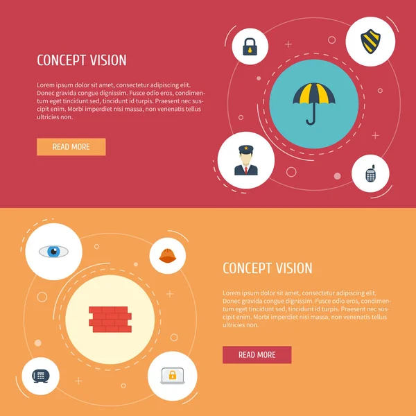平面图标安全、 砖壁、 警察和其他向量元素。设置的安全平面图标符号还包括阳光明媚，警察，电话对象. — 图库矢量图片