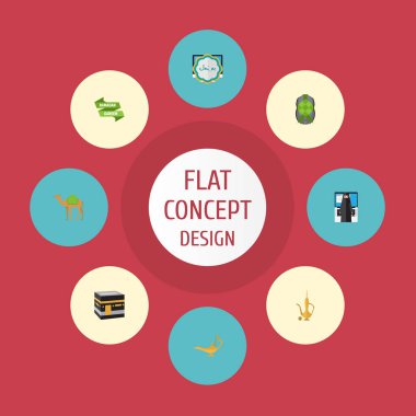 Düz simgeler Ramazan Kareem, Dromedary, sürahi ve diğer vektör öğeleri. Ramazan düz simgeler simge kümesi de dekoratif, içerir Dromedary, cin nesneleri.