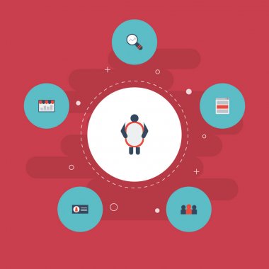 Afiş, kimliği, Pazar ve diğer vektör öğeleri düz simgeler adam. Düz simgeleri simgeleri pazarlama da kontrolü, kart, insanlar nesneleri içerir.