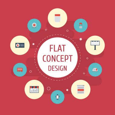 Afiş, tasarlamak, dizüstü bilgisayar ve diğer vektör öğeleri düz simgeler adam. Düz simgeleri simgeleri pazarlama da medya, Farkındalık, adam nesneleri içerir.