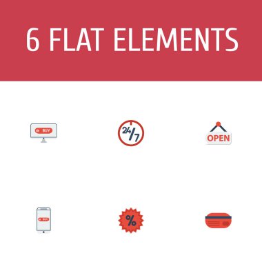 Düz simgeler yüzde, işareti, ödeme ve diğer vektör öğeleri. Dergisi düz simgeleri simgeleri de ödeme, açılış, nesneleri kayıt içerir.