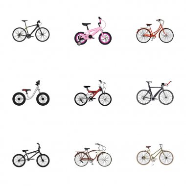 Realistic Adolescent, For Girl, Childlike And Other Vector Elements. Set Of Bike Realistic Symbols Also Includes Bike, Balance, Old Objects. clipart
