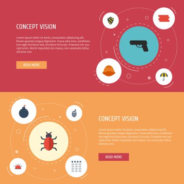 Düz simgeler virüs, kask, tuş takımı ve diğer vektör öğeleri. Ayrıca Shot, şemsiye, işçisi nesneleri içeren küme güvenlik düz simgeleri simgeleri.