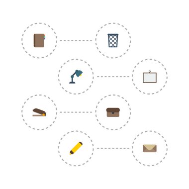 Düz simgeler kişi, çöp sepeti, beyaz tahta ve diğer vektör öğeleri. Office düz simgeler simge kümesi de ilgili kişi, kitap, çizim nesneleri içerir.