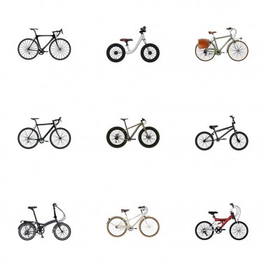 Gerçekçi spor döngüsü, yaşlı, genç ve diğer vektör öğeleri katlanır. Gerçekçi simgeler kümesi de Bmx, genç, aşırı nesneleri içerir.