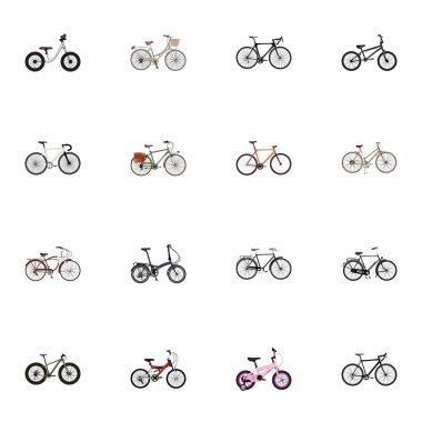 Gerçekçi marka, kız vektör öğeleri için Cyclocross sürücü. Gerçekçi simgeler kümesi de içerir şık, motor, parça nesneleri.