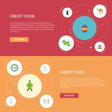 Düz simgeler Minare, dekoratif, palmiye ve diğer vektör öğeleri. Din düz simgeler simge kümesi de Raya, Ramazan, Palm nesneleri içerir.