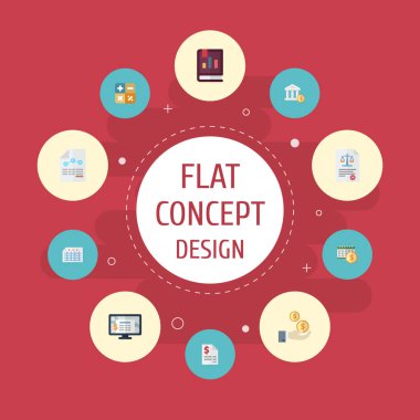Düz kutsal kişilerin resmi sayfası, hareket, muhasebe sistemi ve diğer vektör öğeleri. Kayıt düz simgeler simge kümesi de içerir son tarih, muhasebe, nesneleri hesaplamak.