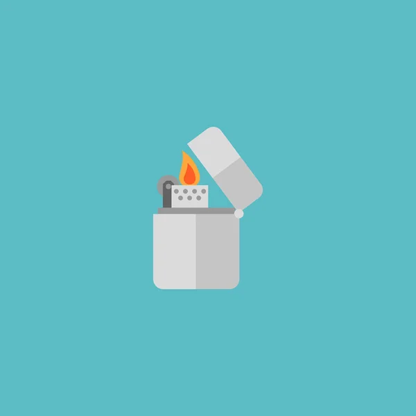 Flat Icon Lighter Element (em inglês). Ilustração do vetor do cigarro do ícone liso isolado no fundo limpo. Pode ser usado como cigarro, símbolos mais leves e inflamáveis . —  Vetores de Stock