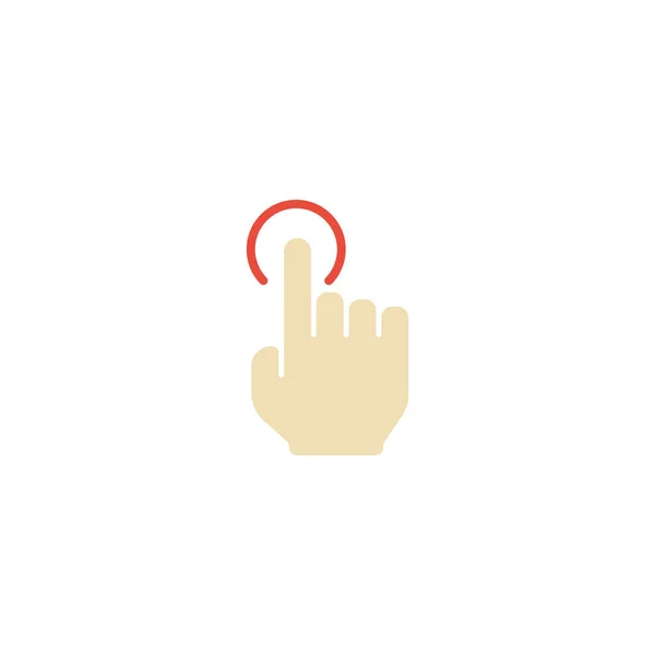 Icono plano Single Tap Element. Ilustración vectorial del icono plano Nudge aislado sobre fondo limpio. Puede ser utilizado como soltero, grifo y los símbolos del codazo . — Vector de stock