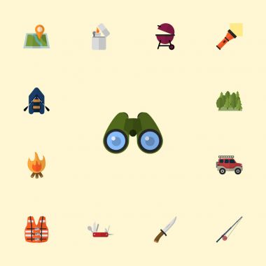 Düz simgeler ahşap, çakı, avcılık kesici ve diğer vektör öğeleri. Kamp düz simgeler simge kümesi de çatışma, hayat, tekne nesneleri içerir.