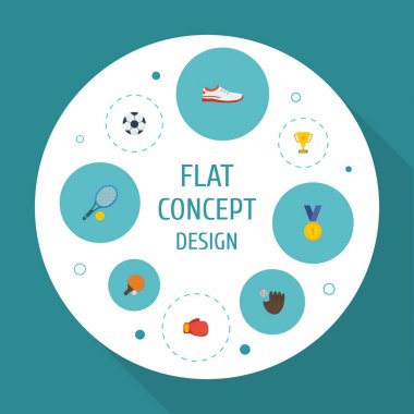 Düz simgeler roket, Masa Tenisi, top ve diğer vektör öğeleri. Etkinlik düz simgeler simge kümesi de içerir Kupası, eldiven, beyzbol nesneleri.