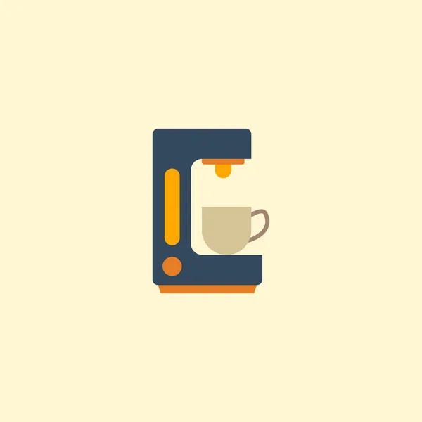 Flache Ikone Kaffeemaschine Element. Vektorillustration des flachen Espressoautomaten mit Ikone isoliert auf sauberem Hintergrund. kann als Kaffeemaschine, Espresso und Spender verwendet werden. — Stockvektor