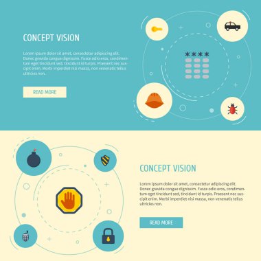 Düz simgeler patlayıcı, tuş takımı, zırhlı araç ve diğer vektör öğeleri. Emanet düz simgeler simge kümesi de Palm, Truva, şapkaya nesneleri içerir.