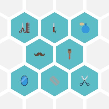 Düz simgeler Kuaför, makası, Deodorant ve diğer vektör öğeleri. Dükkanı düz simgeler simge kümesi de Kuaförlük, Curling, bıyık nesneleri içerir.