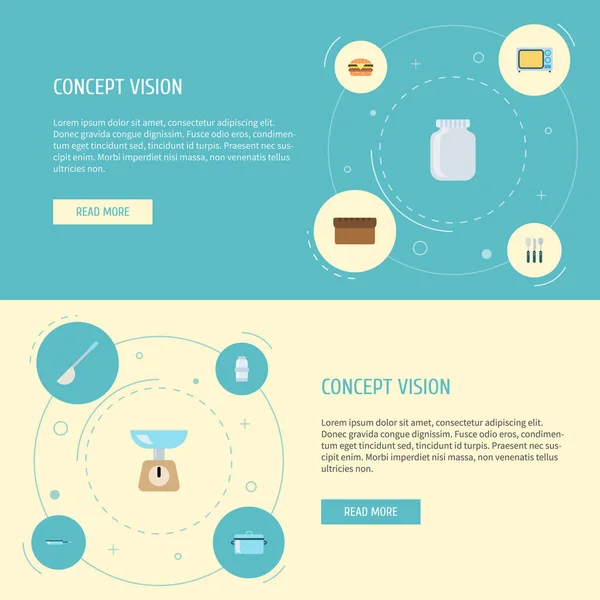 Düz simgeler güveç, mutfak ölçümü, cam kap ve diğer vektör öğeleri. Gıda düz simgeler simge kümesi de hamburger, kavanoz, hızlı nesneleri içerir.