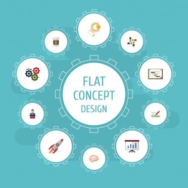 Düz simgeler işadamı, destek, Break ve diğer vektör öğeleri. Fikir düz simgeler simge kümesi de el, sunum, denize indirmek nesneleri içerir.