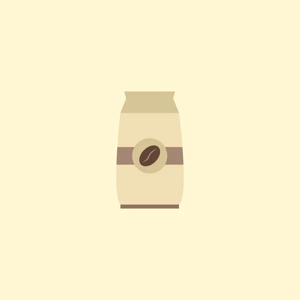 Elemento de paquete de icono plano. Ilustración vectorial del paquete de semillas de icono plano aislado sobre fondo limpio. Puede ser utilizado como café, paquete y símbolos de semillas . — Vector de stock