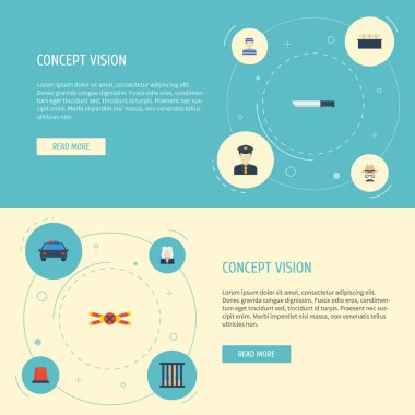 Düz simgeler hapis, jüri, sinyal ve diğer vektör öğeleri. Suç düz simgeler simge kümesi de avukat, suçlu, otomobil nesneleri içerir.