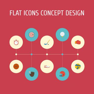 Düz simgeler voleybol, ok, eldiven ve diğer vektör öğeleri. Etkinlik düz simgeler simge kümesi de spor ayakkabı, eldiven, yarasa nesneleri içerir.