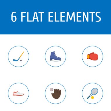 Düz simgeler roket, Puck, buz çizme ve diğer vektör öğeleri. Fitness düz simgeler simge kümesi de paten, buz, Ayakkabı nesneleri içerir.