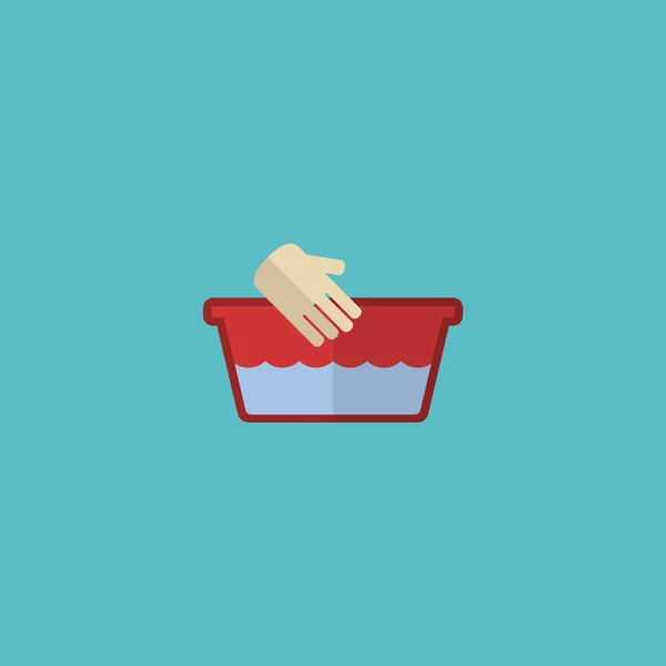 Flache Ikone Handwaschelement. Vektor-Illustration flacher Symbolkleidung, die isoliert auf sauberem Hintergrund gewaschen wird. kann als Hand-, Wasch- und Waschbecken-Symbol verwendet werden. — Stockvektor