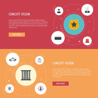 Düz simgeler hapis, sinyal, hırsız ve diğer vektör öğeleri. Suç düz simgeler simge kümesi de polis, evi, Flasher nesneleri içerir.