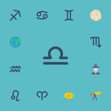 Düz simgeler ölçekler, uzay, Ram ve diğer vektör öğeleri. Ayrıca koç, Yengeç, kanser nesneleri içeren küme astronomi düz simgeleri simgeleri.