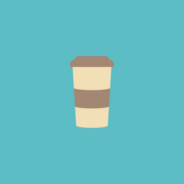 Flache Symbol Cappuccino to go Element. Vektorillustration eines flachen Plastikbechers, isoliert auf sauberem Hintergrund. kann als Kaffee, to and go Symbole verwendet werden. — Stockvektor