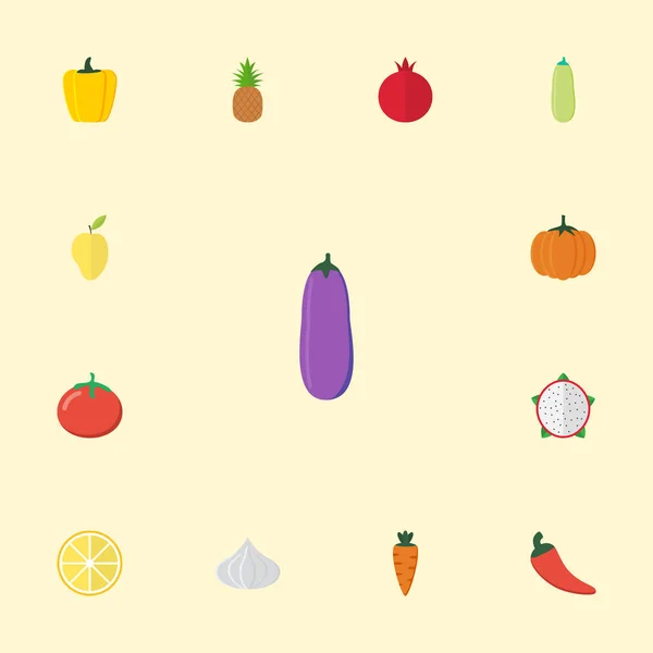 Flat Icons Lime, Pitaya, Bell búlgaro e outros elementos vetoriais. Conjunto de símbolos de ícones planos de sobremesa também inclui alho, abóbora, objetos de cebola . — Vetor de Stock